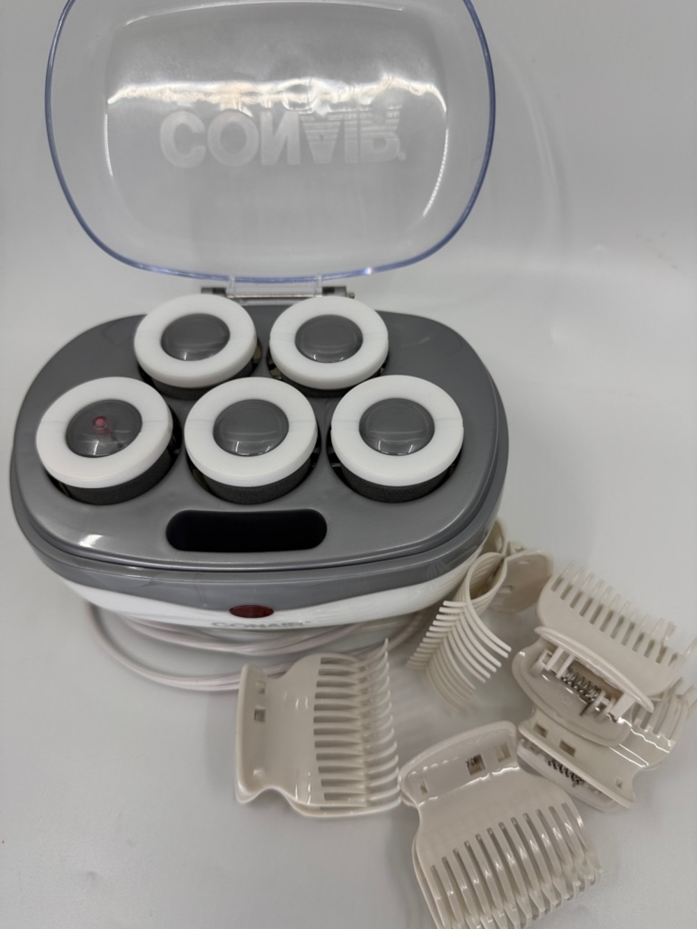 Conair Hot Rollers with Clips - White & Gray